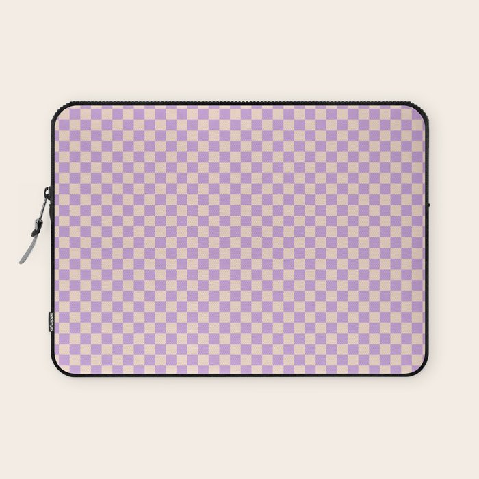 Check V - Lilac â Checkerboard Print Laptop Sleeve Gallery Image 1