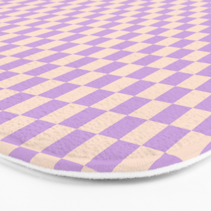Check V - Lilac â Checkerboard Print Bath Mat Gallery Image 3