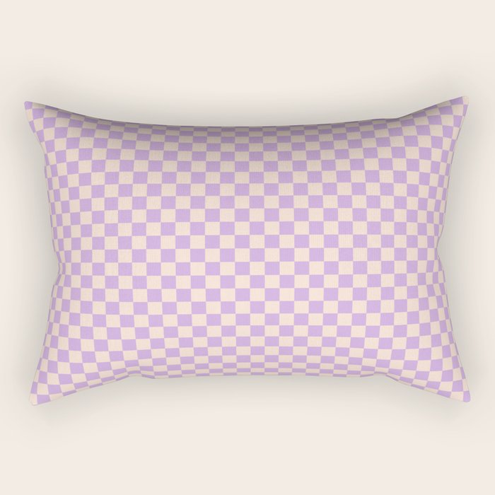 Check V - Lilac â Checkerboard Print Rectangular Pillow Gallery Image 2