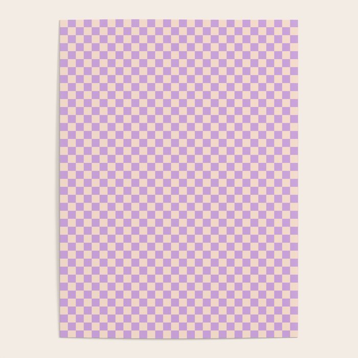 Check V - Lilac â Checkerboard Print Poster Gallery Image 4