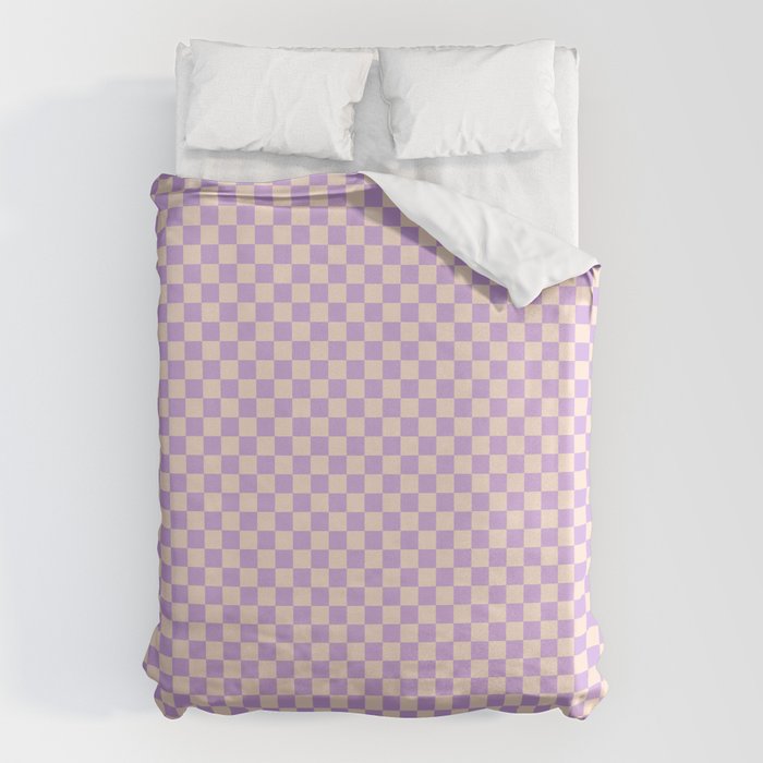 Check V - Lilac â Checkerboard Print Duvet Cover Gallery Image 1