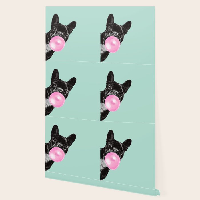 Bubble Gum Sneaky French Bulldog in Green Wallpaper Gallery Image 2