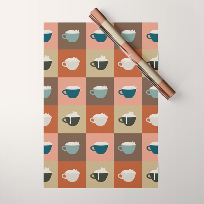 Catpuccino 2x2 Wrapping Paper Gallery Image 1