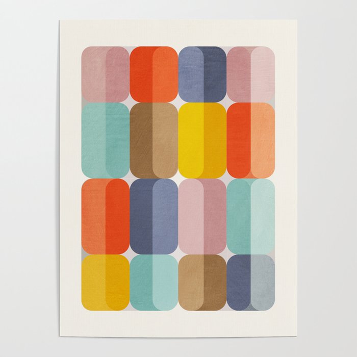 Colorful Modern Bright Rounded Corners II Poster Gallery Image 4