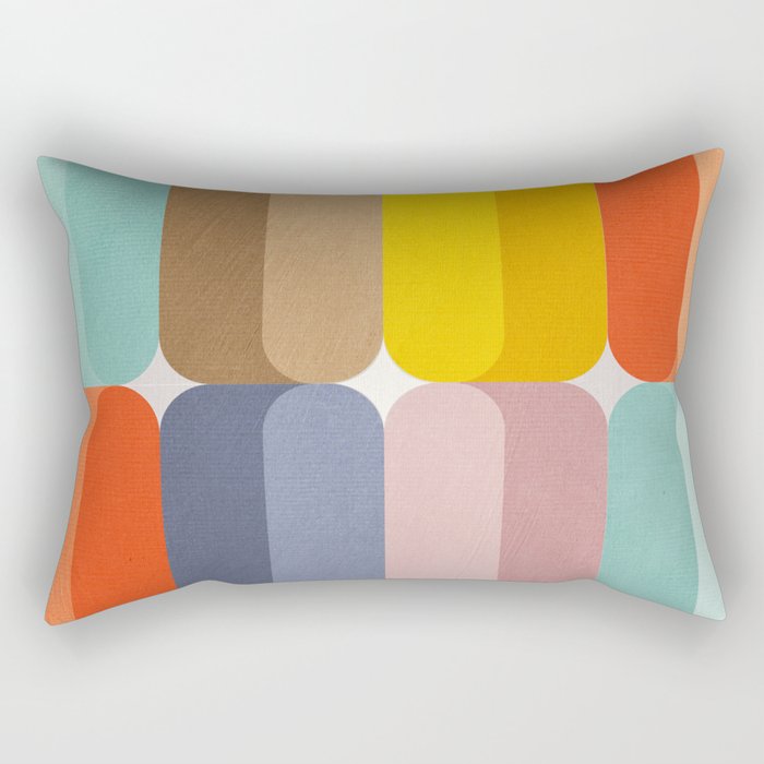 Colorful Modern Bright Rounded Corners II Rectangular Pillow Gallery Image 1