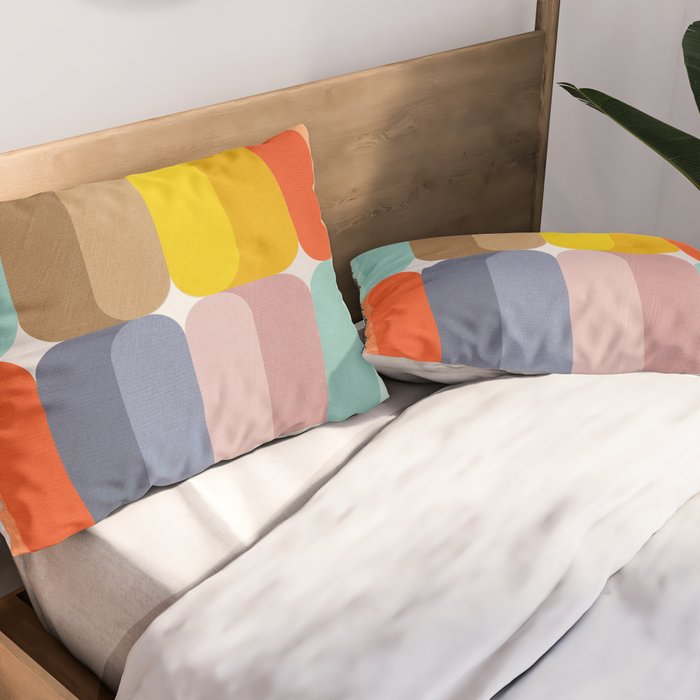 Colorful Modern Bright Rounded Corners II Pillow Sham Gallery Image 2