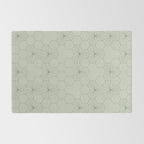 Geometric flowers light sage green pattern Rug Gallery Image 2