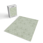 Geometric flowers light sage green pattern Jigsaw Puzzle Gallery Image 2