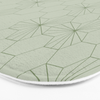 Geometric flowers light sage green pattern Bath Mat Gallery Image 3