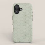Geometric flowers light sage green pattern iPhone Case Gallery Image 1