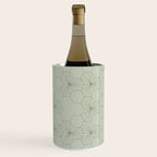 Geometric flowers light sage green pattern Wine Chiller Gallery Image 2