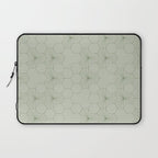 Geometric flowers light sage green pattern Laptop Sleeve Gallery Image 1