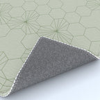 Geometric flowers light sage green pattern Rug Gallery Image 4