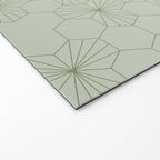 Geometric flowers light sage green pattern Welcome Mat Gallery Image 2