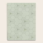 Geometric flowers light sage green pattern Notebook Gallery Image 4