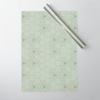 Geometric flowers light sage green pattern Wrapping Paper Gallery Image 1