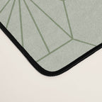 Geometric flowers light sage green pattern Desk Mat Gallery Image 4
