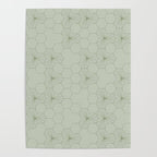Geometric flowers light sage green pattern Poster Gallery Image 4