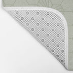 Geometric flowers light sage green pattern Bath Mat Gallery Image 2