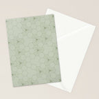 Geometric flowers light sage green pattern Stationery Card Gallery Image 2