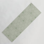 Geometric flowers light sage green pattern Yoga Mat Gallery Image 1