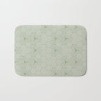 Geometric flowers light sage green pattern Bath Mat Gallery Image 1