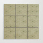 Geometric flowers light sage green pattern Wood Wall Art Gallery Image 1