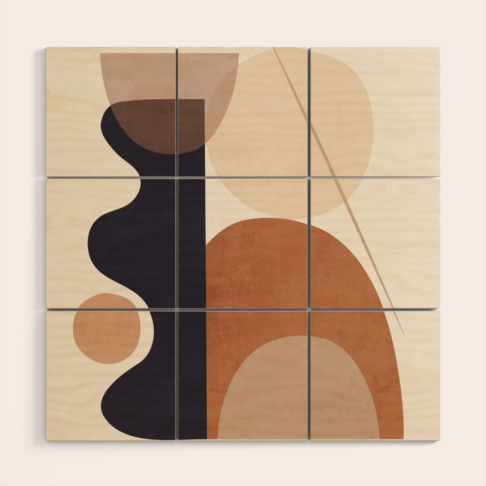 Abstract Minimal Shapes 218 Wood Wall Art Gallery Image 1