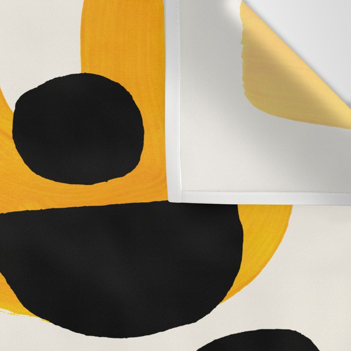 Mid Century Modern abstract Minimalist Fun Colorful Shapes Patterns Ikea Yellow & Blue Wall Tapestry Gallery Image 3