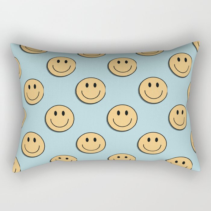smiley face 90s Rectangular Pillow Gallery Image 1