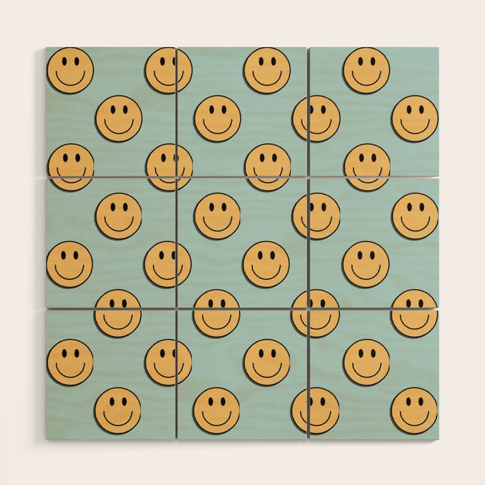 smiley face 90s Wood Wall Art Gallery Image 1