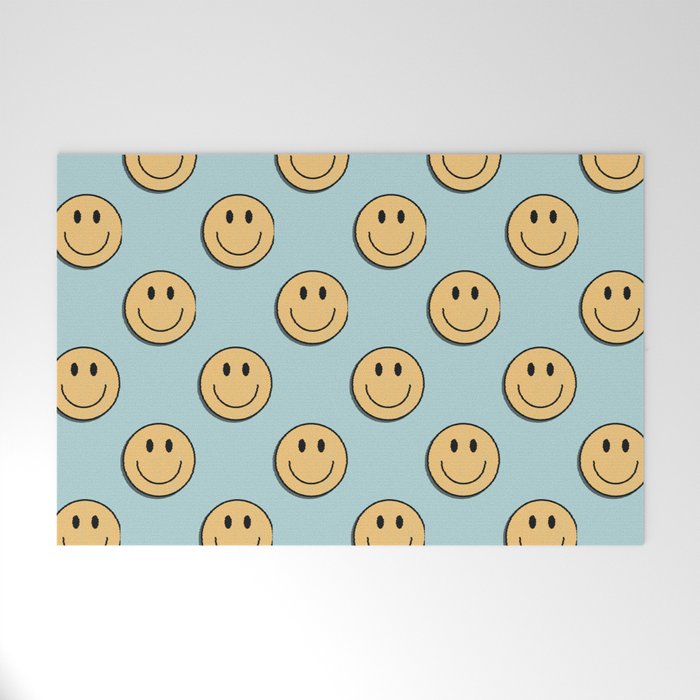 smiley face 90s Welcome Mat Gallery Image 1