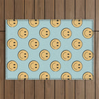 smiley face 90s Outdoor Rug Gallery Image 1