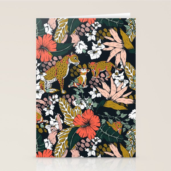 Animal print dark jungle Stationery Card Gallery Image 2