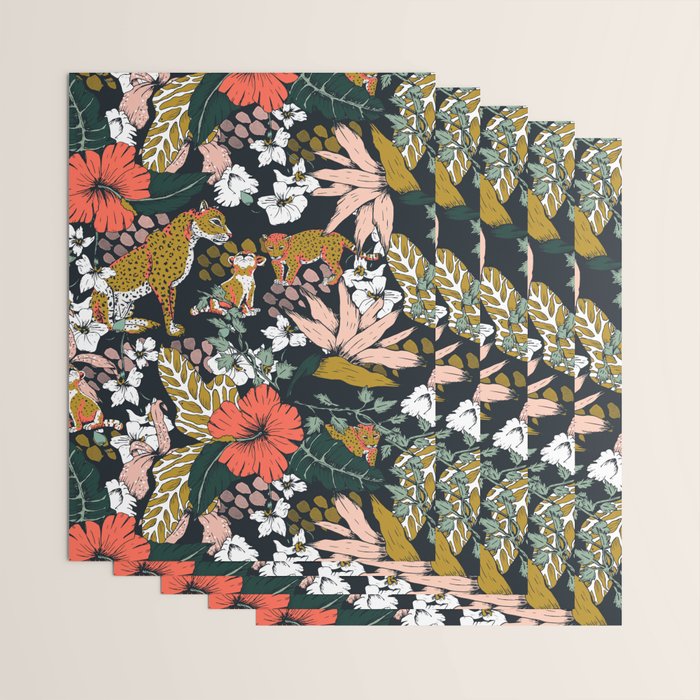 Animal print dark jungle Wrapping Paper Gallery Image 3