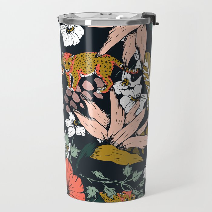 Animal print dark jungle Travel Mug Gallery Image 2
