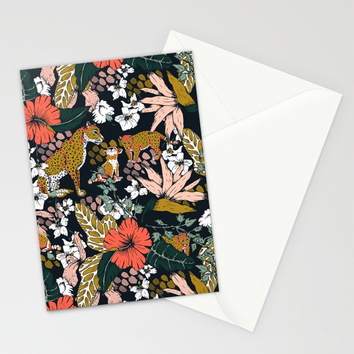 Animal print dark jungle Stationery Card Gallery Image 2