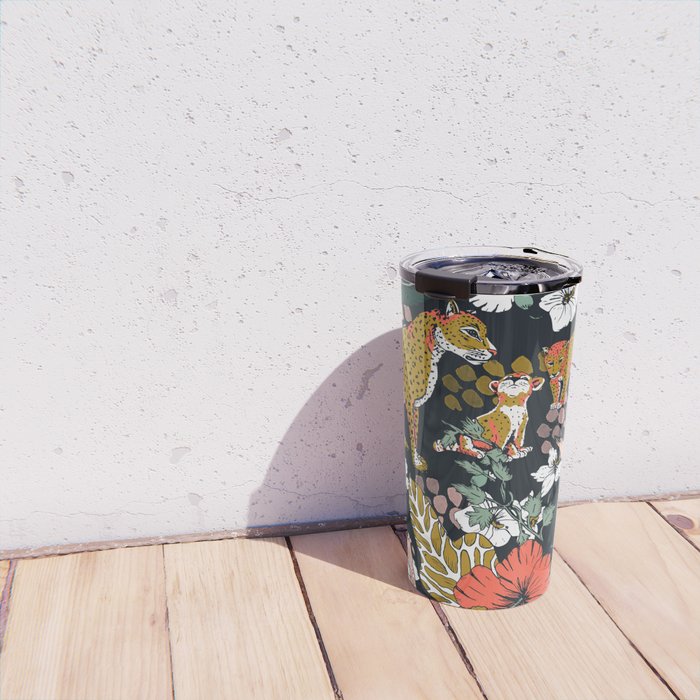 Animal print dark jungle Travel Mug Gallery Image 4
