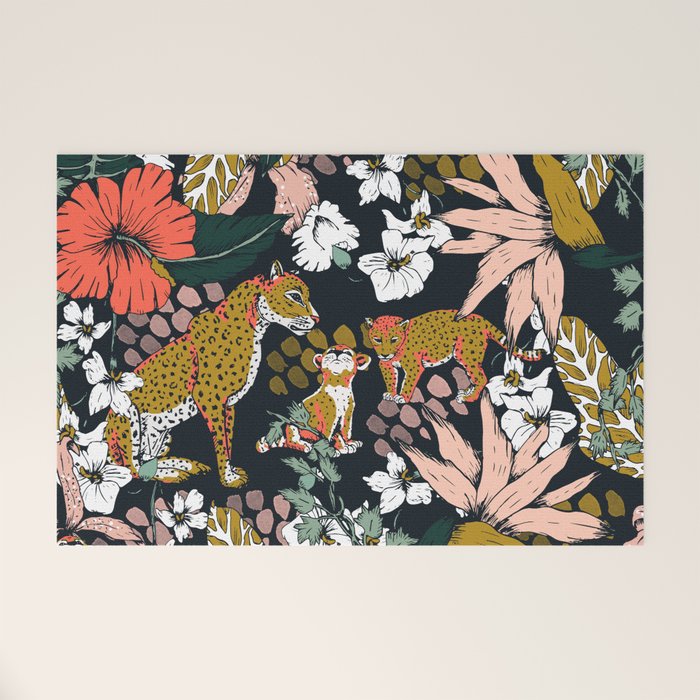 Animal print dark jungle Welcome Mat Gallery Image 1