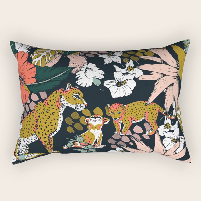Animal print dark jungle Rectangular Pillow Gallery Image 1