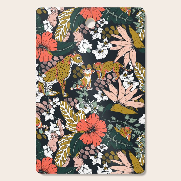 Animal print dark jungle Cutting Board Gallery Image 1