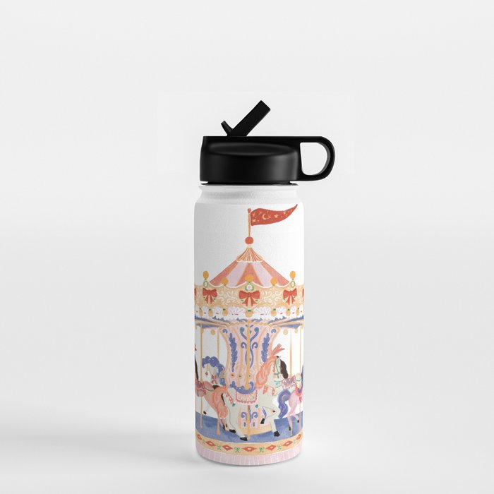 Whimsical Vintage Carousel Ride Water Bottle Gallery Image 1