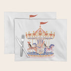 Whimsical Vintage Carousel Ride Placemat Gallery Image 1