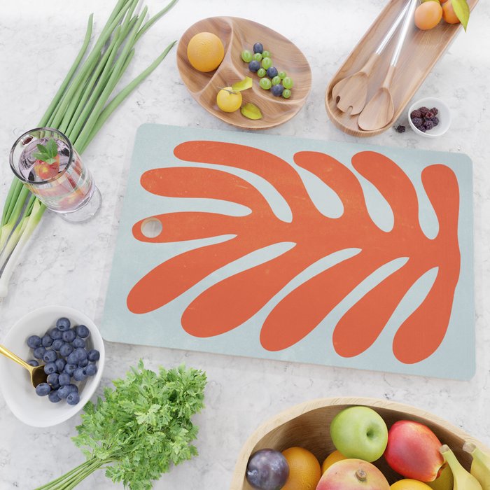 Fire Red: Wild Leaf | Matisse Foliage Paper Cutouts 01 Cutting Board Gallery Image 2
