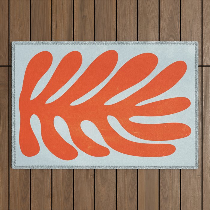 Fire Red: Wild Leaf | Matisse Foliage Paper Cutouts 01 Outdoor Rug Gallery Image 1