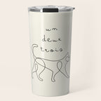 Un Deux Trois Cat / Minimalist Line Drawing Travel Mug Gallery Image 1