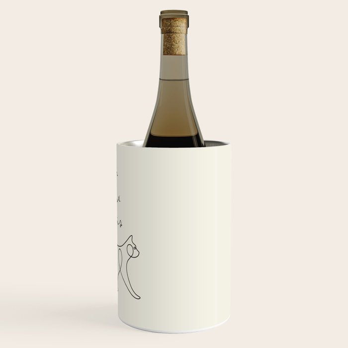 Un Deux Trois Cat / Minimalist Line Drawing Wine Chiller Gallery Image 3