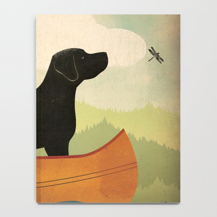 Black Lab Labrador Retriever Dog Canoe Ride Notebook Gallery Image 4