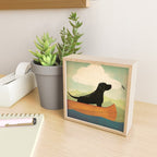 Black Lab Labrador Retriever Dog Canoe Ride Mini Art Print Gallery Image 2