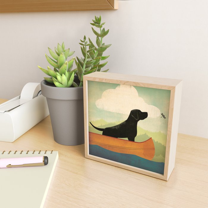 Black Lab Labrador Retriever Dog Canoe Ride Mini Art Print Gallery Image 2